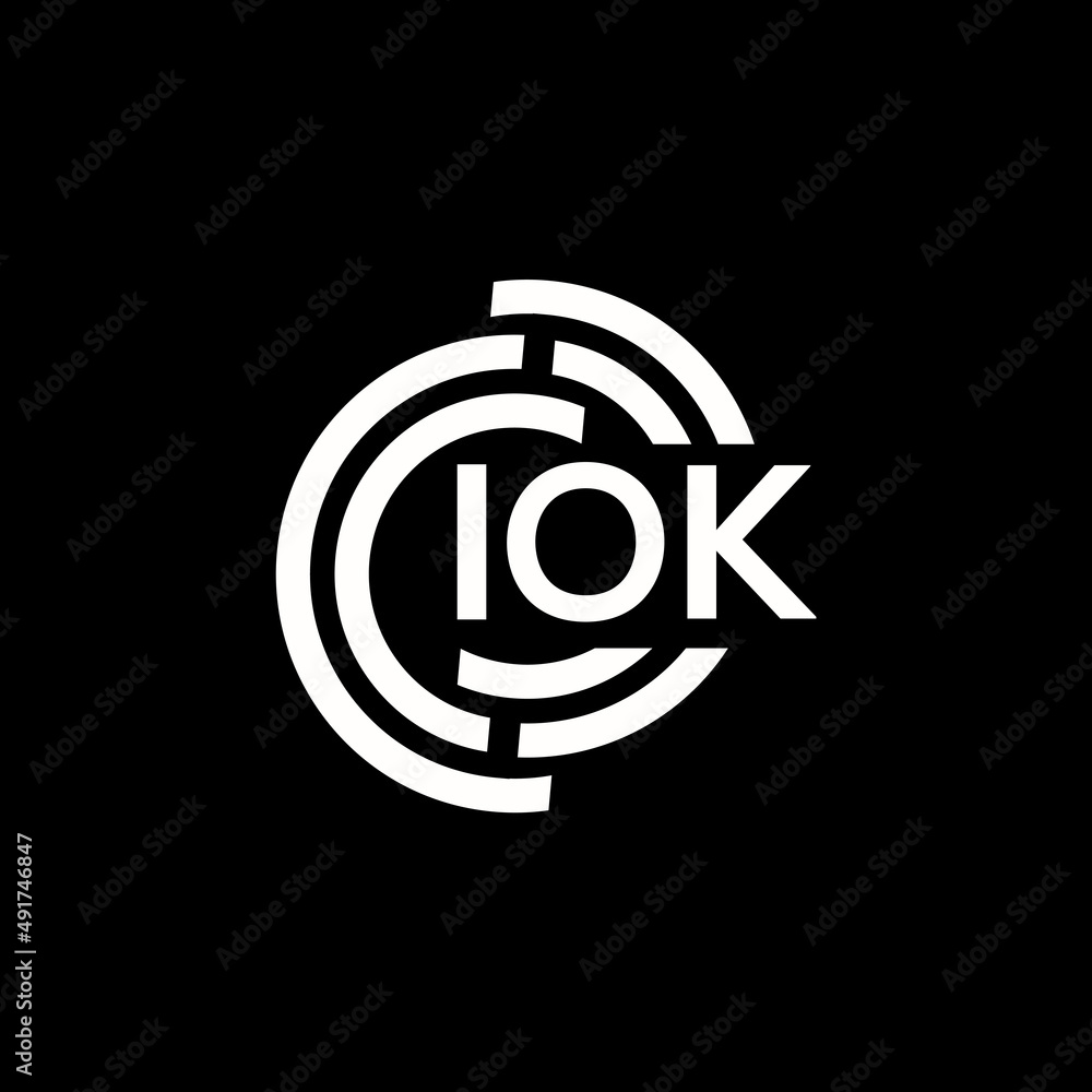 IOK letter logo design. IOK monogram initials letter logo concept. IOK letter design in black background. IOK letter logo design. IOK monogram initials letter logo concept. IOK letter design in black background.