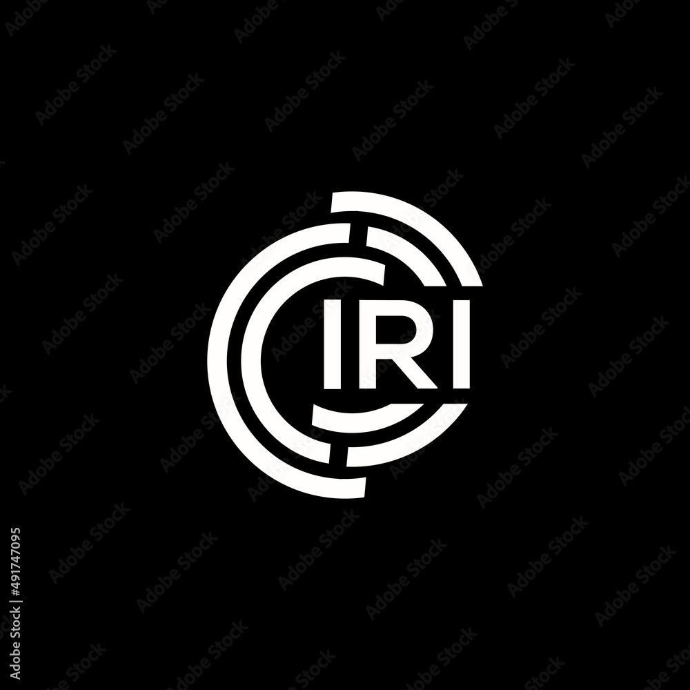 IRI letter logo design. IRI monogram initials letter logo concept. IRI letter design in black background.