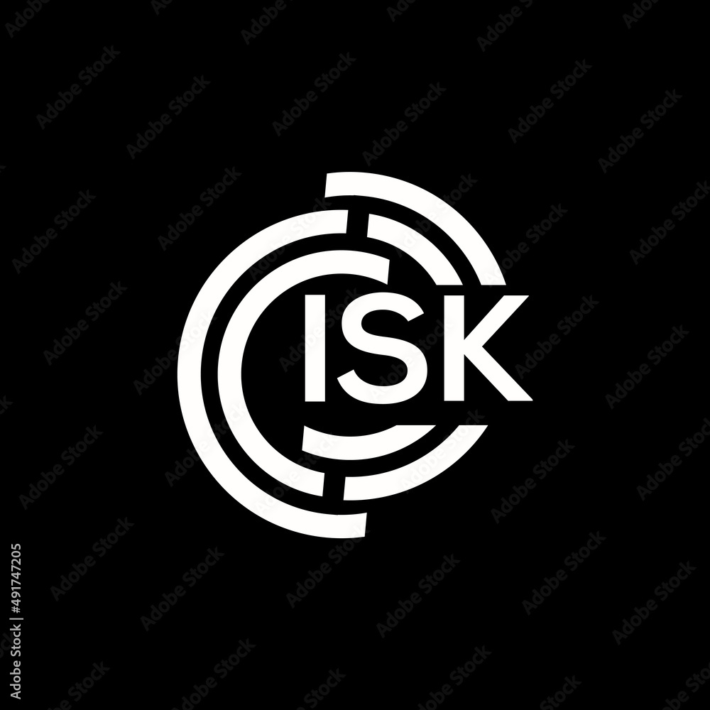 ISK letter logo design. ISK monogram initials letter logo concept. ISK letter design in black background. ISK letter logo design. ISK monogram initials letter logo concept. ISK letter design in black background.
