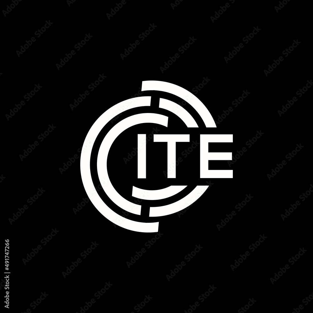 ITE letter logo design. ITE monogram initials letter logo concept. ITE letter design in black background.