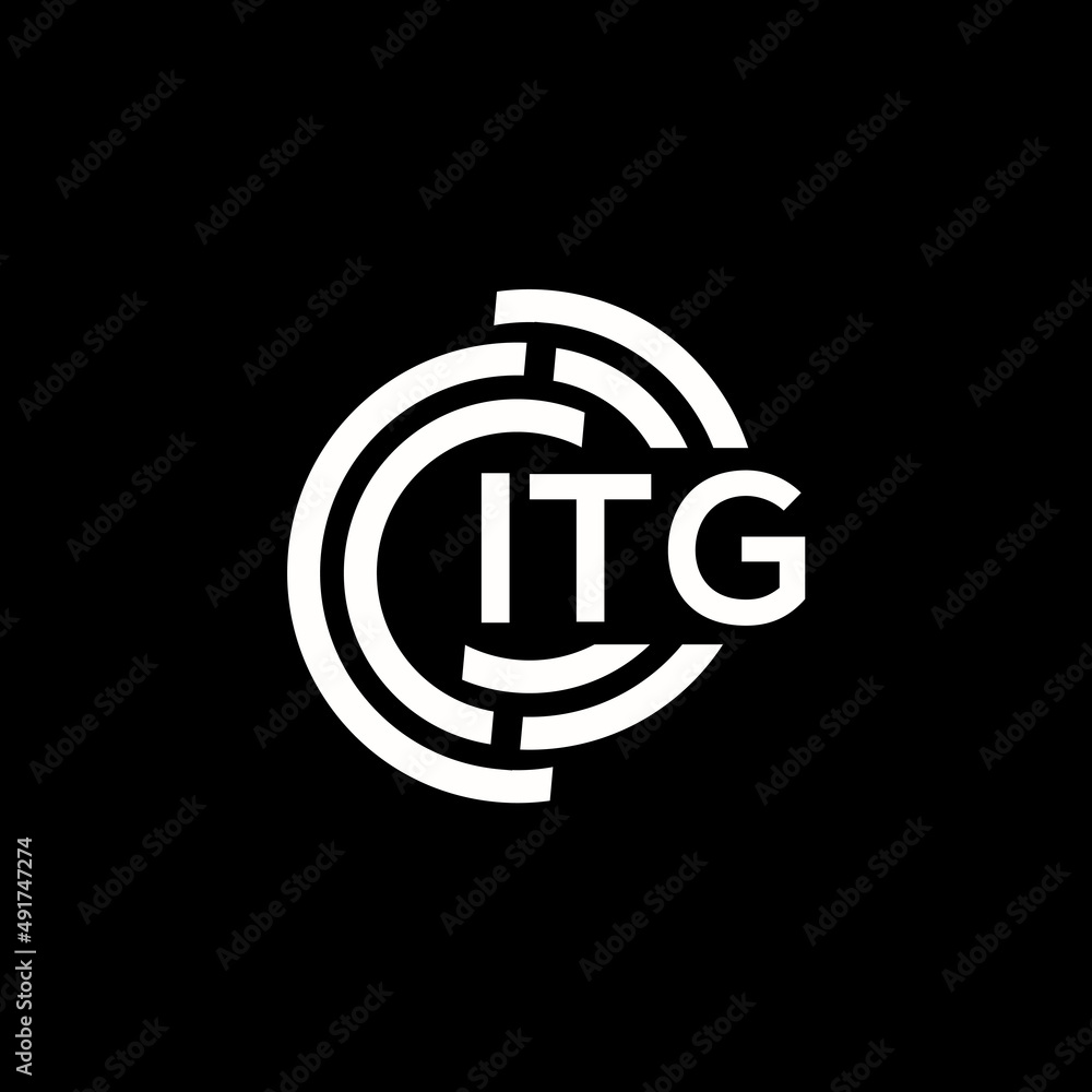 ITG letter logo design. ITG monogram initials letter logo concept. ITG letter design in black background. ITG letter logo design. ITG monogram initials letter logo concept. ITG letter design in black background.