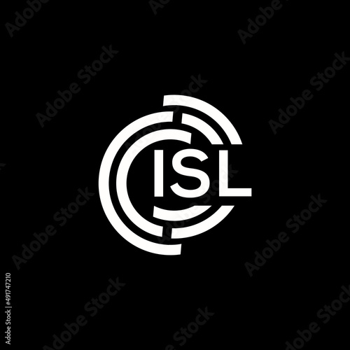 ISL letter logo design. ISL monogram initials letter logo concept. ISL letter design in black background. photo
