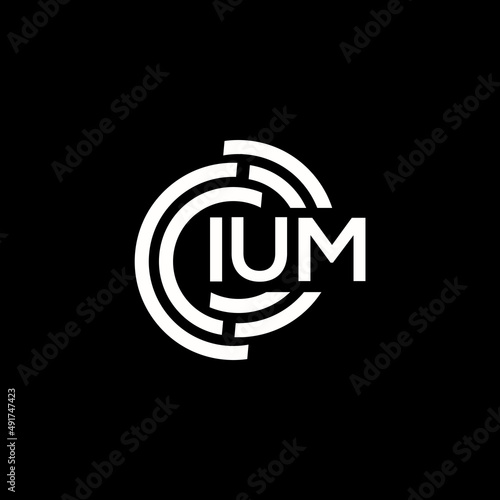 IUM letter logo design. IUM monogram initials letter logo concept. IUM letter design in black background. photo