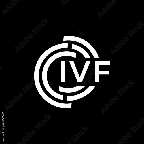 IVF letter logo design. IVF monogram initials letter logo concept. IVF letter design in black background.
