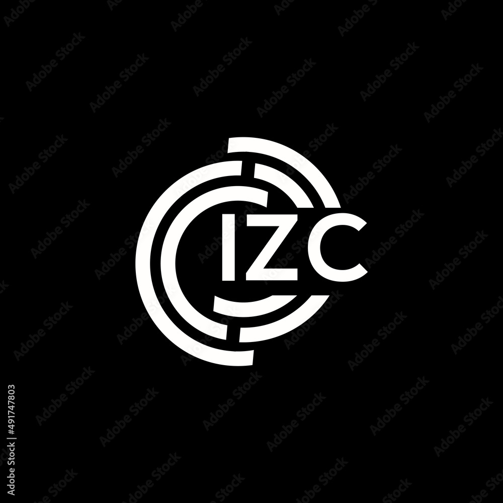 Obraz premium IZC letter logo design. IZC monogram initials letter logo concept. IZC letter design in black background.