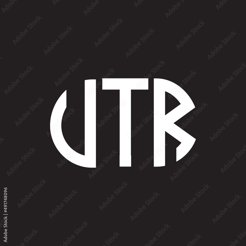 UTR letter logo design on black background. UTR creative initials letter logo concept. UTR letter design. UTR letter logo design on black background. UTR creative initials letter logo concept. UTR letter design.