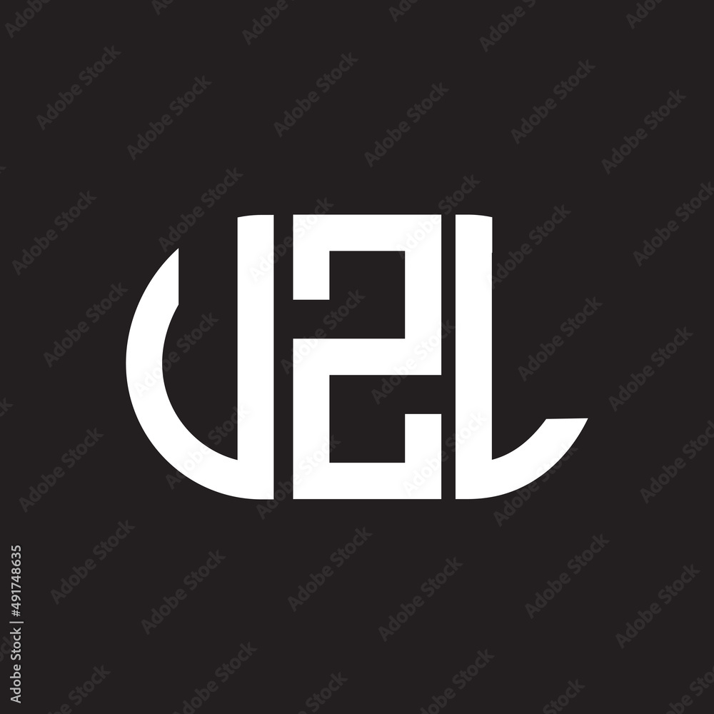 UZL letter logo design on black background. UZL creative initials letter logo concept. UZL letter design. UZL letter logo design on black background. UZL creative initials letter logo concept. UZL letter design.
