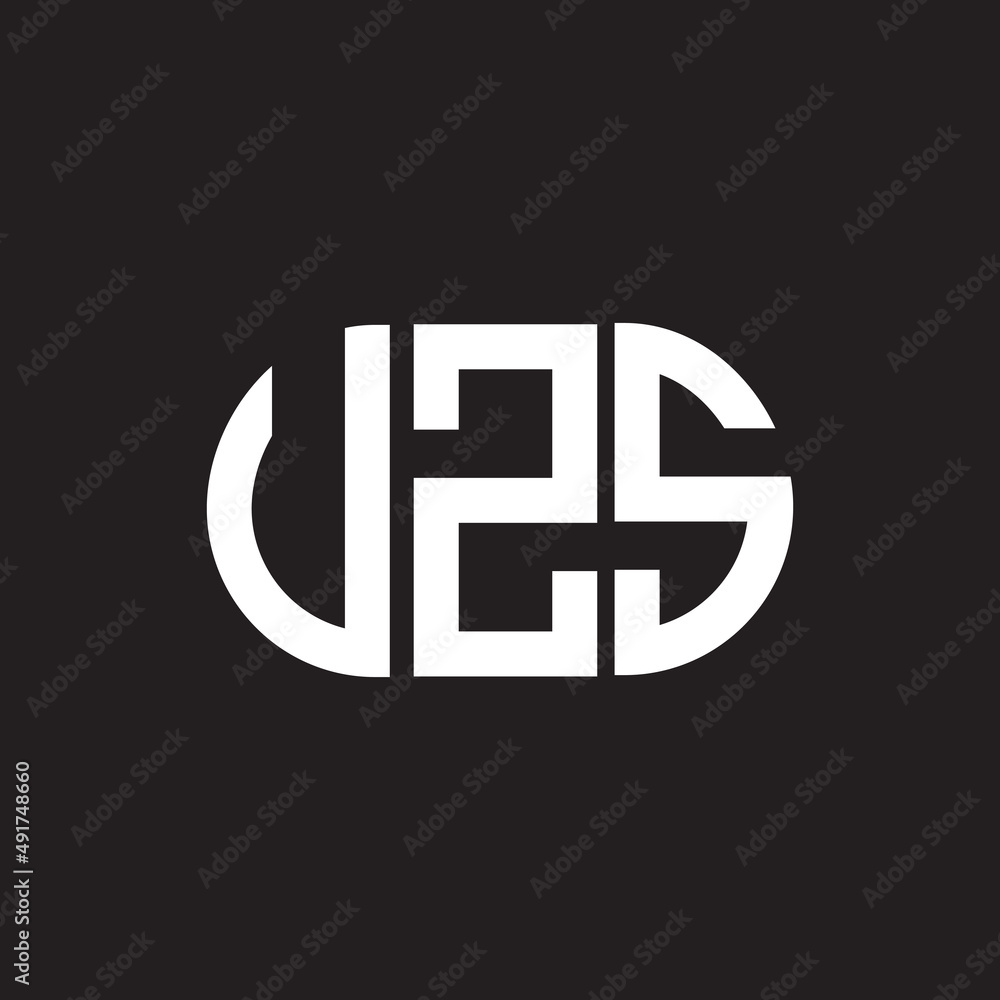 Obraz premium UZS letter logo design on black background. UZS creative initials letter logo concept. UZS letter design.