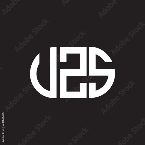 UZS letter logo design on black background. UZS creative initials letter logo concept. UZS letter design. photo