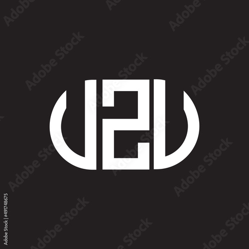 UZU letter logo design on black background. UZU creative initials letter logo concept. UZU letter design. photo