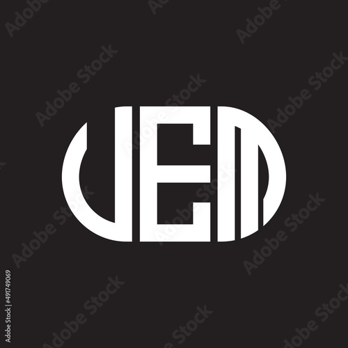 VEM letter logo design. VEM monogram initials letter logo concept. VEM letter design in black background.