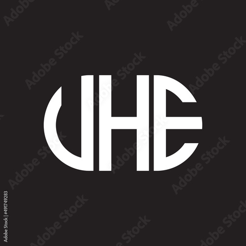 VHE letter logo design. VHE monogram initials letter logo concept. VHE letter design in black background.