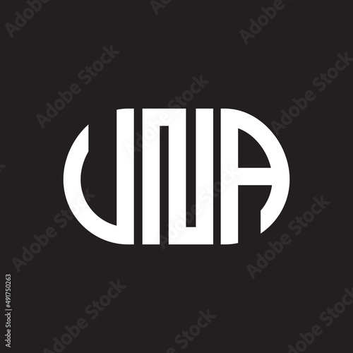 VNA letter logo design. VNA monogram initials letter logo concept. VNA letter design in black background.