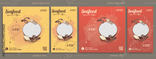 Seafood promotion banner template