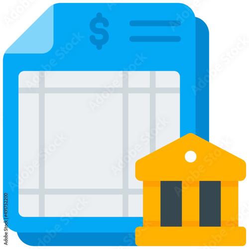 bank statement flat icon