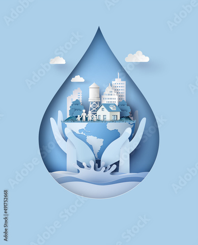 concept of ecology and wolrd water day .