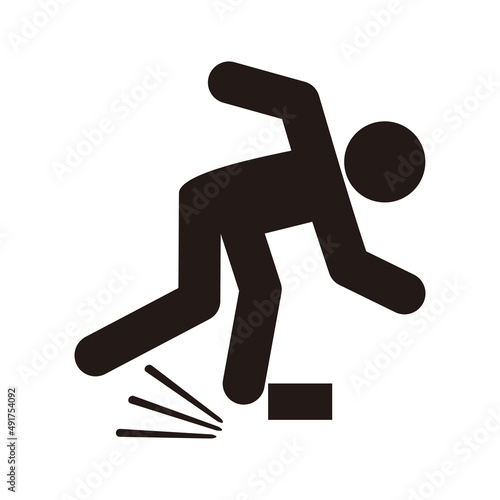 Tripping man vector isolated on white background	