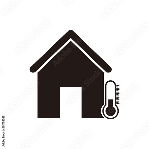 House temperature vector icon illustration sign	