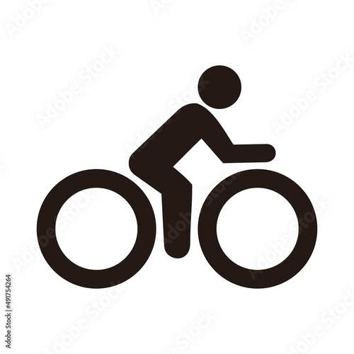 The man ride bicycle icon vector on white background 