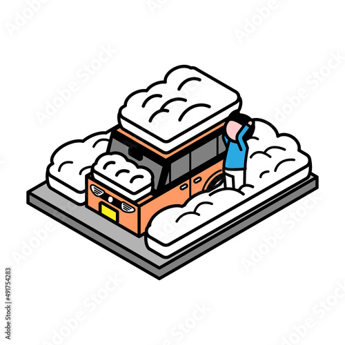 雪　車　積もる　カーポート　除雪　