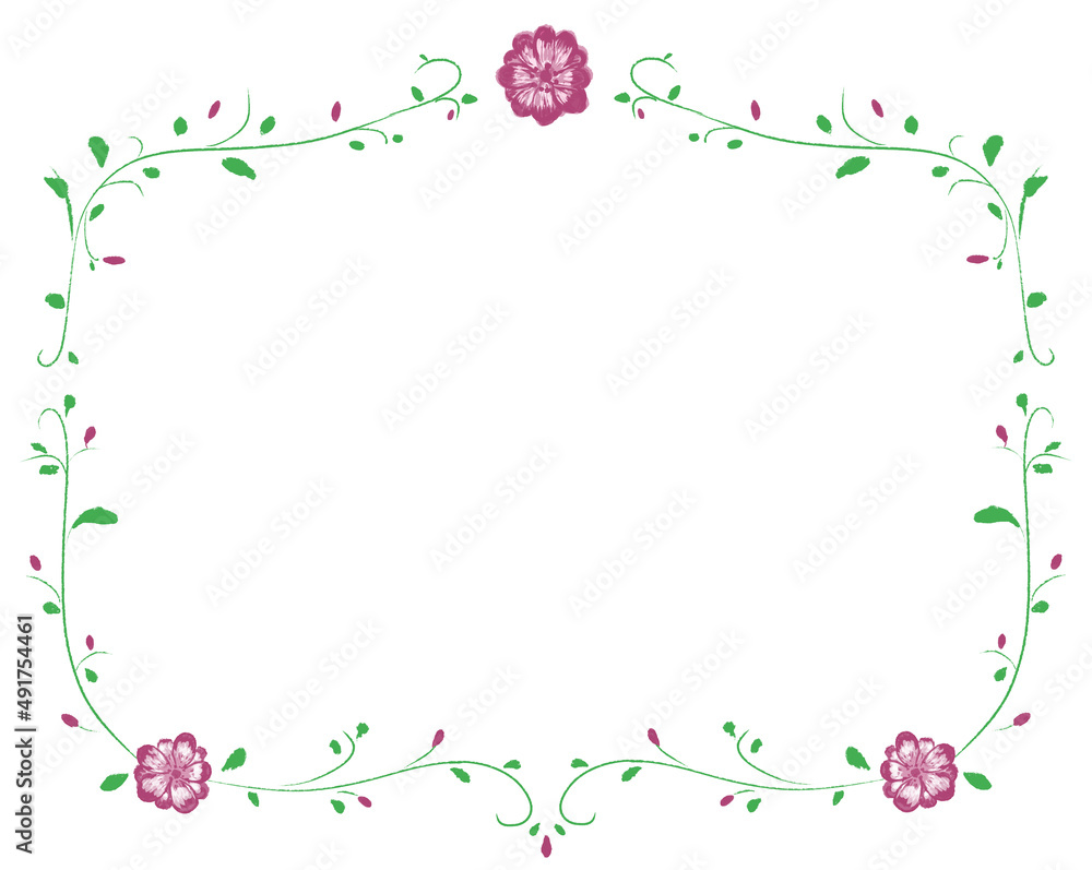 Purple flower and leaf frame