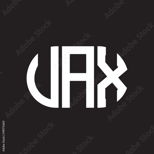 VAX letter logo design. VAX monogram initials letter logo concept. VAX letter design in black background.