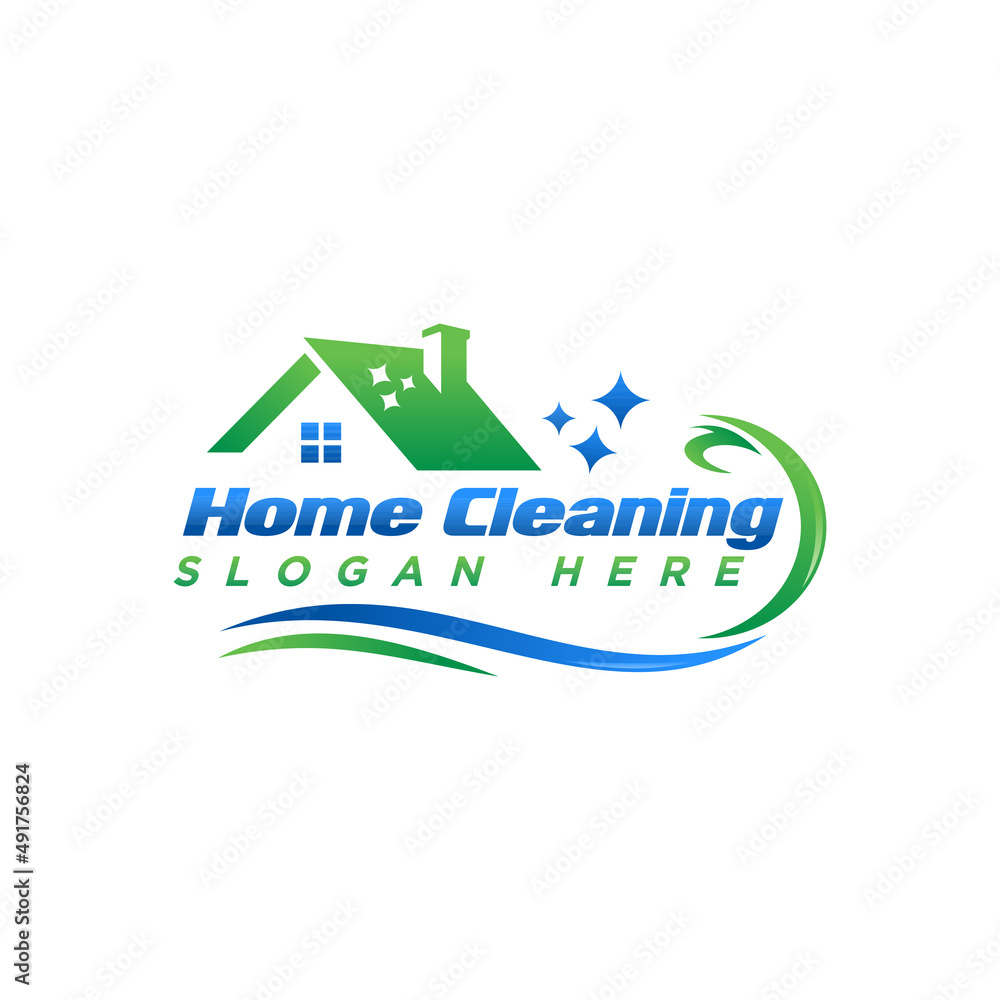House cleaning service logo design template