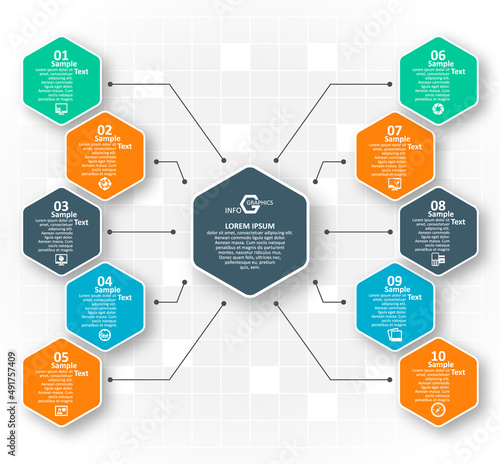 Abstract 3D Paper Infographics. Business template .Vector illustration