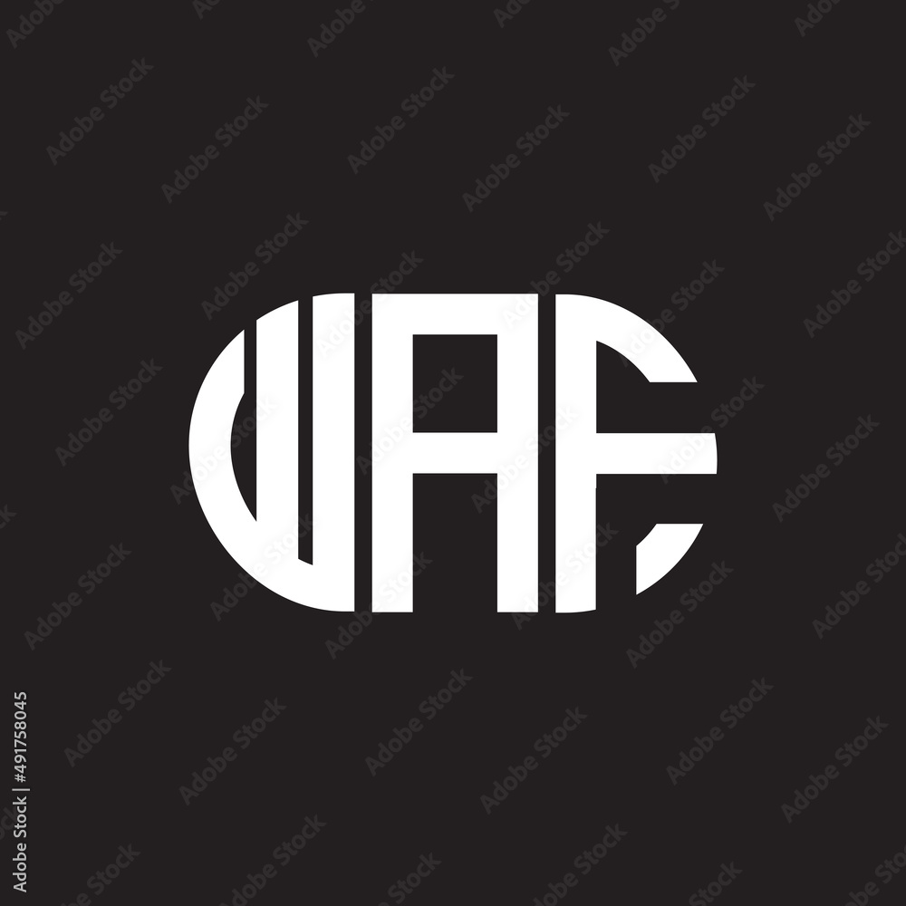 WAF letter logo design. WAF monogram initials letter logo concept. WAF letter design in black background. WAF letter logo design. WAF monogram initials letter logo concept. WAF letter design in black background.