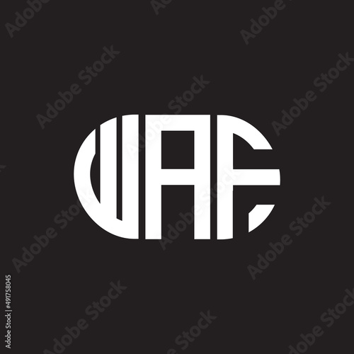 WAF letter logo design. WAF monogram initials letter logo concept. WAF letter design in black background. photo