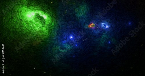 abstract dark blue and green space luxury elegant universe with galaxy star dynamic stardust vintage pattern on dark space.