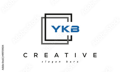 YKB square frame three letters logo design vector	 photo