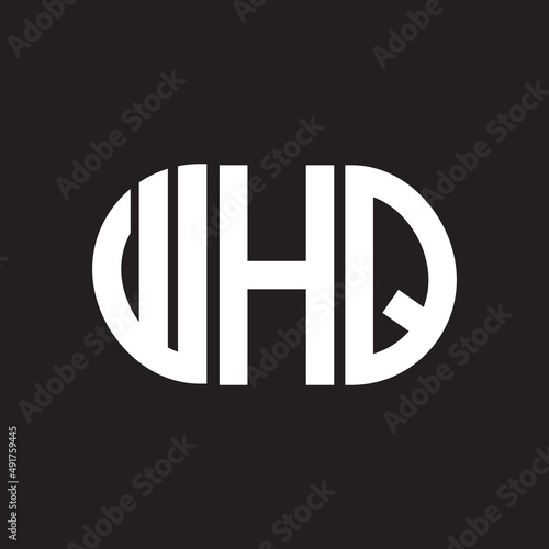 WHQ letter logo design. WHQ monogram initials letter logo concept. WHQ letter design in black background.