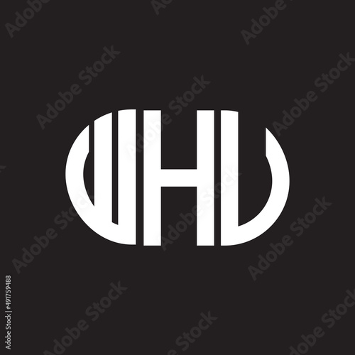 WHV letter logo design. WHV monogram initials letter logo concept. WHV letter design in black background.