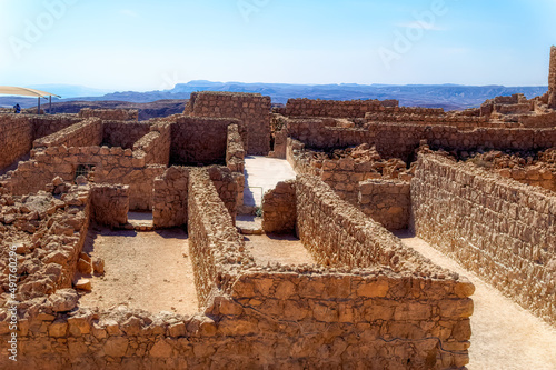 Remains of ancient city at Masada national Park in Israel.