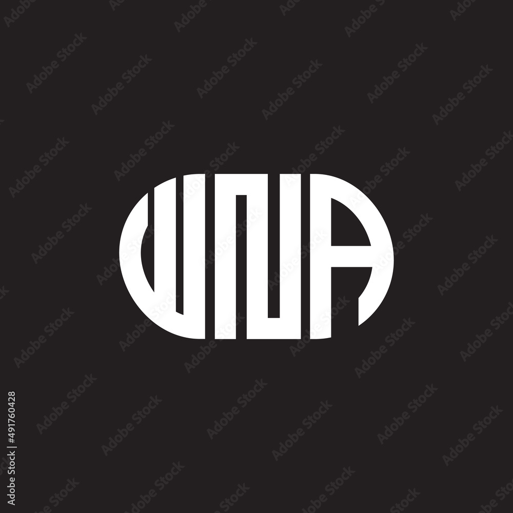WNA letter logo design. WNA monogram initials letter logo concept. WNA letter design in black background. WNA letter logo design. WNA monogram initials letter logo concept. WNA letter design in black background.