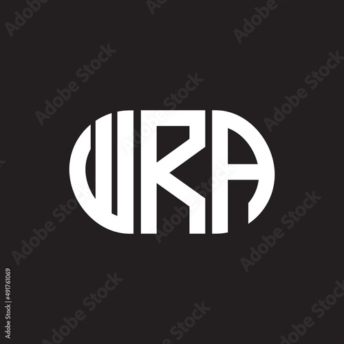 WRA letter logo design. WRA monogram initials letter logo concept. WRA letter design in black background. photo