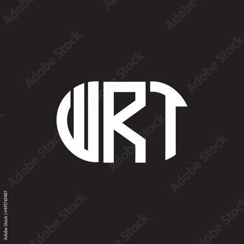 WRT letter logo design. WRT monogram initials letter logo concept. WRT letter design in black background.