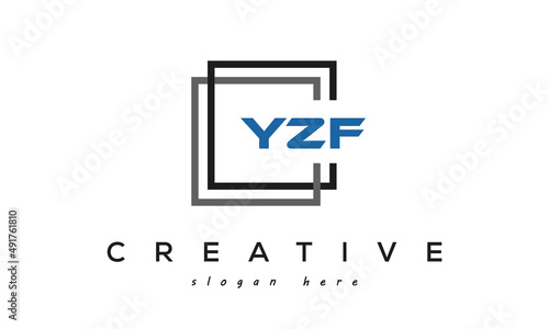 creative Three letters YZF square logo design	 photo