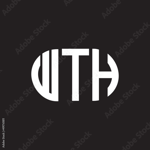 WTH letter logo design. WTH monogram initials letter logo concept. WTH letter design in black background.
