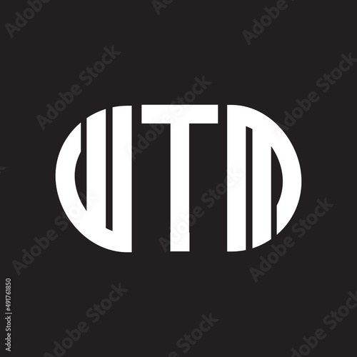 WTM letter logo design. WTM monogram initials letter logo concept. WTM letter design in black background. photo