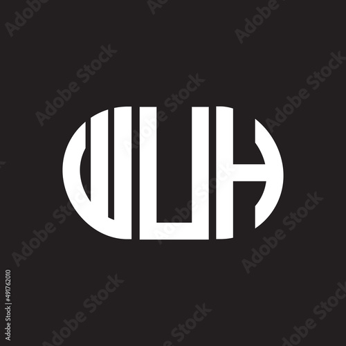 WUH letter logo design. WUH monogram initials letter logo concept. WUH letter design in black background.