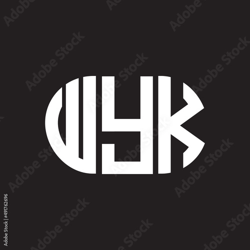 WYK letter logo design. WYK monogram initials letter logo concept. WYK letter design in black background. photo