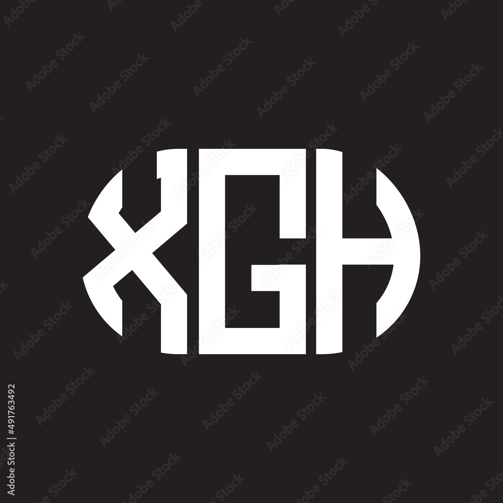Fototapeta premium XGH letter logo design. XGH monogram initials letter logo concept. XGH letter design in black background.
