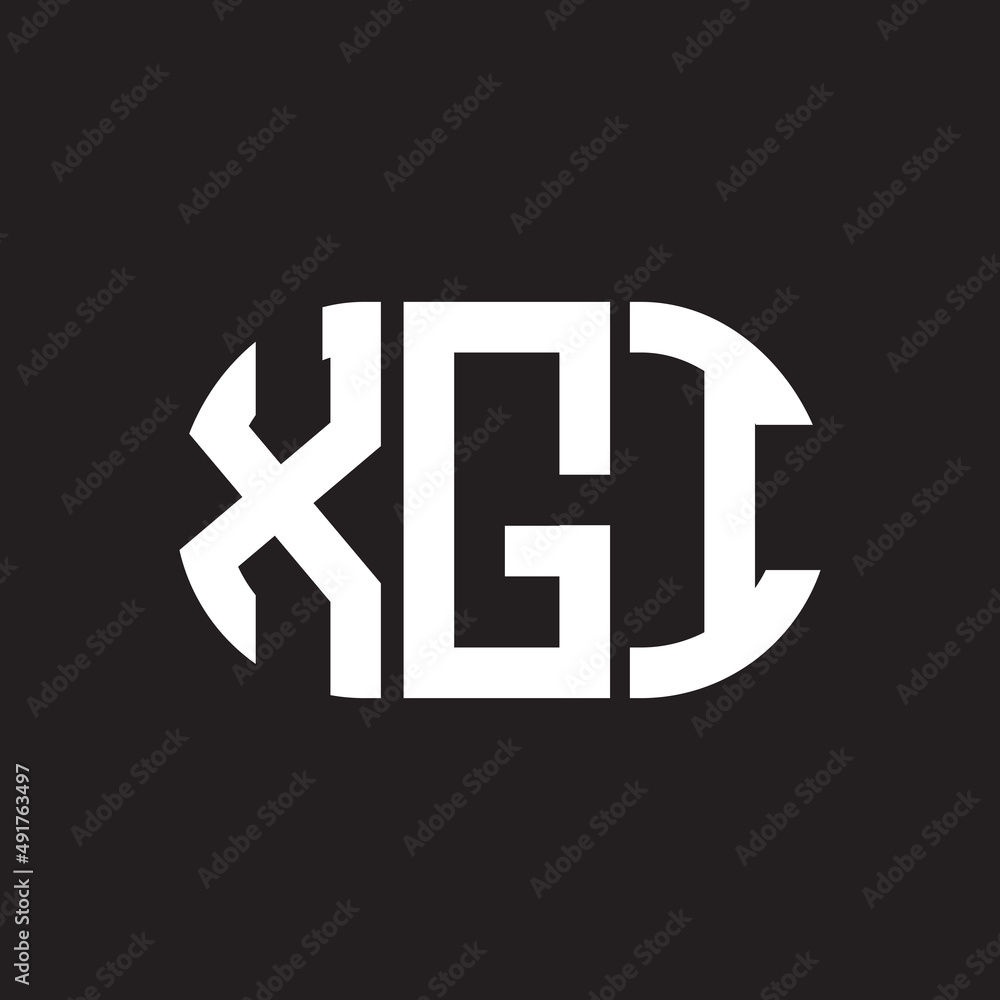 Obraz premium XGI letter logo design. XGI monogram initials letter logo concept. XGI letter design in black background.