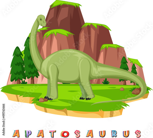 Dinosaur wordcard for apatosaurus