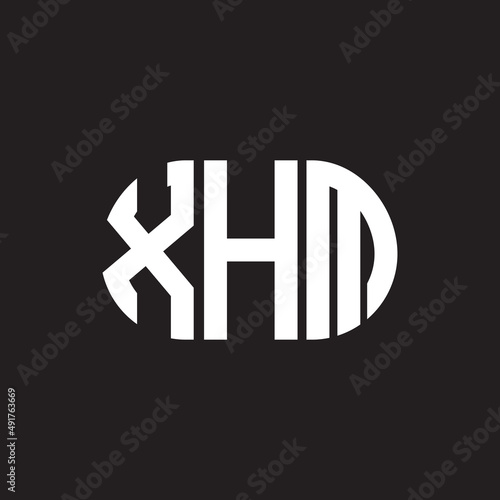 XHM letter logo design. XHM monogram initials letter logo concept. XHM letter design in black background.