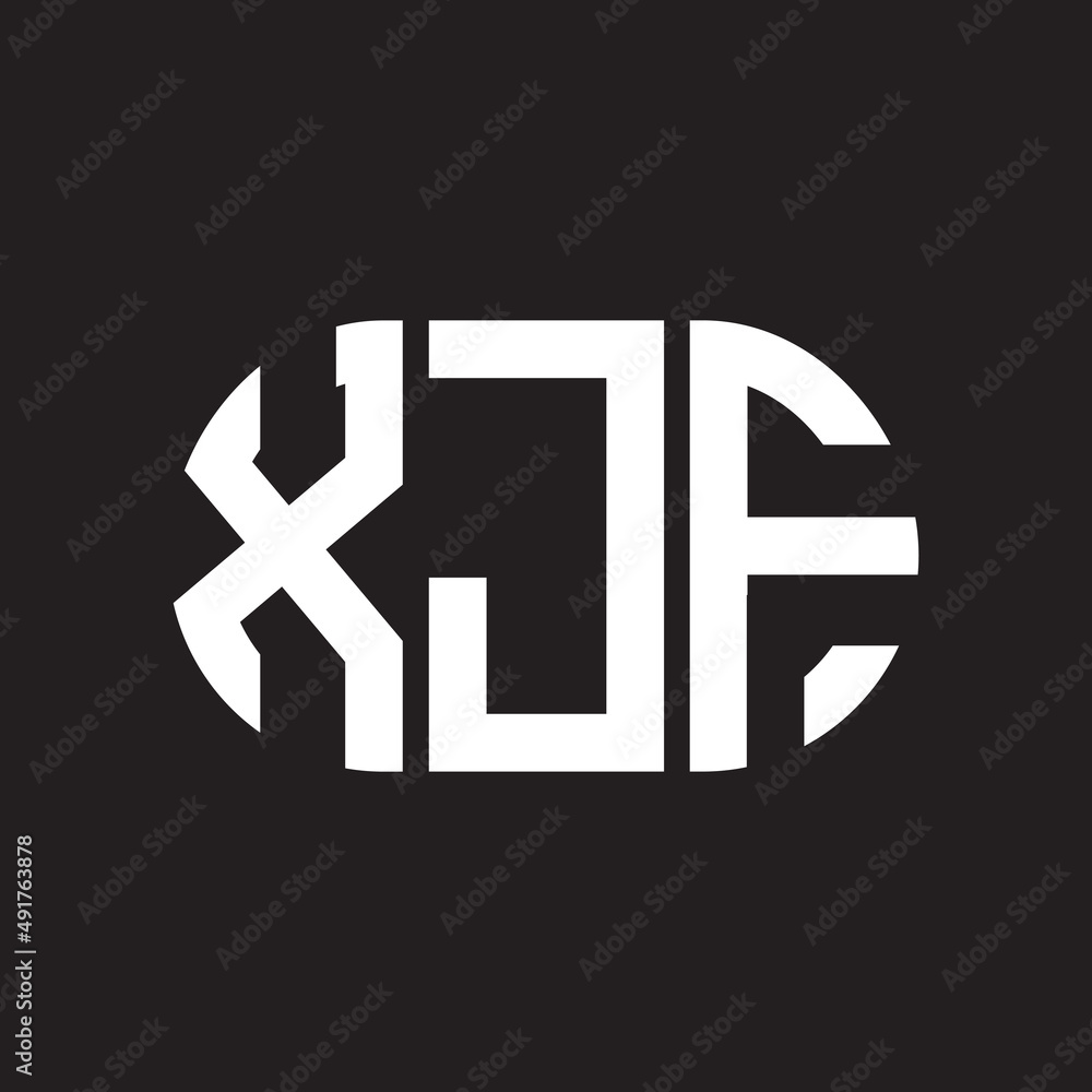 Obraz premium XJF letter logo design. XJF monogram initials letter logo concept. XJF letter design in black background.