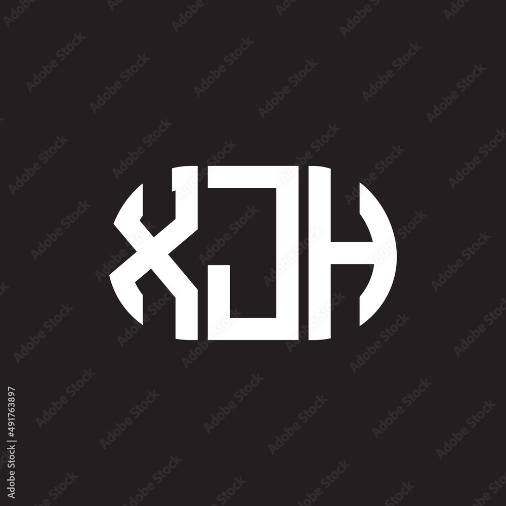 XJH letter logo design. XJH monogram initials letter logo concept. XJH letter design in black background. XJH letter logo design. XJH monogram initials letter logo concept. XJH letter design in black background.
