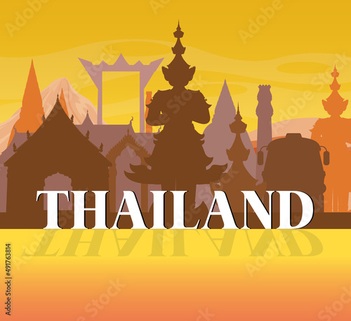 Thailand iconic tourism attraction background